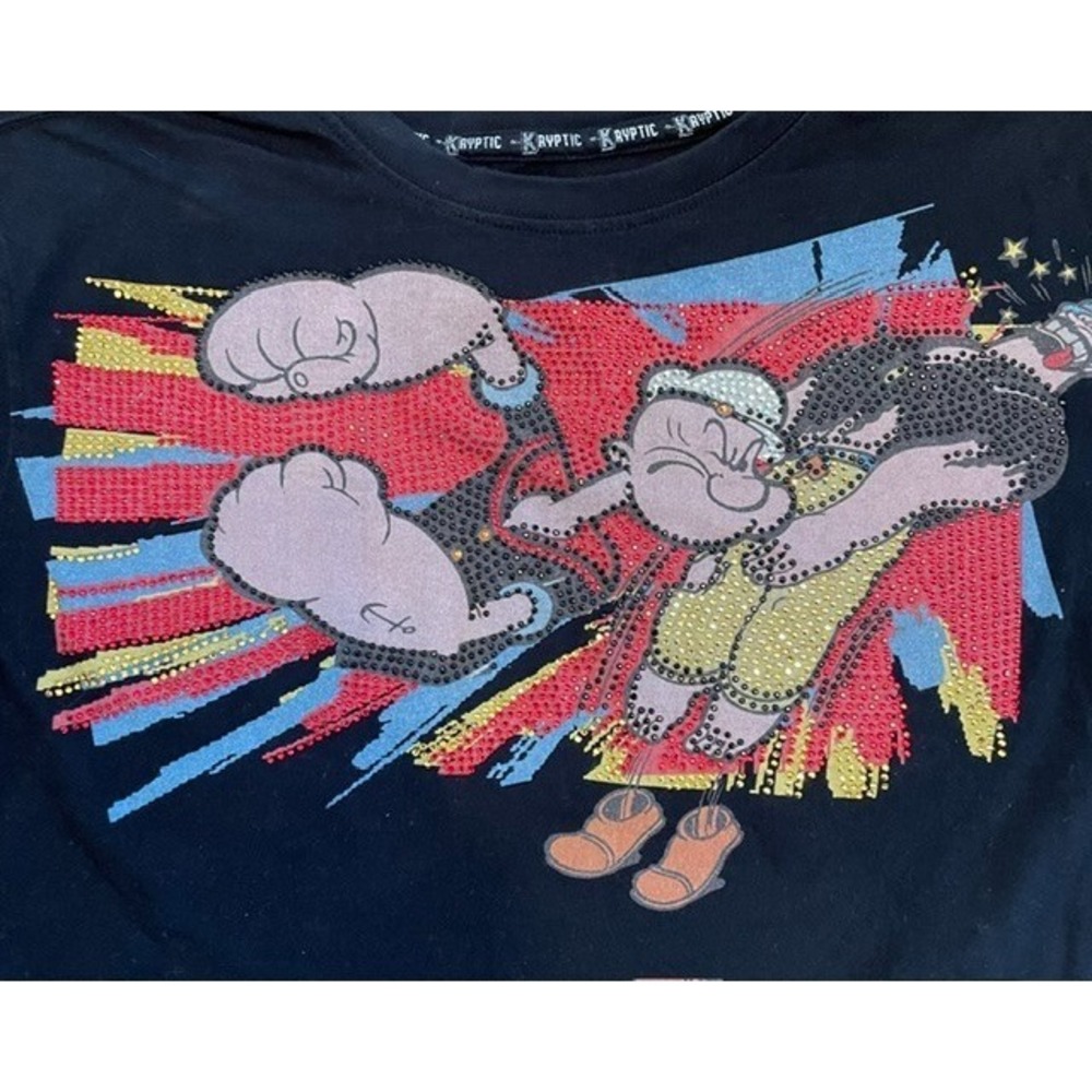 DEKRYPTIC x POPEYE Tee Rhinestones Men Women m Medium - Picture 2 of 6